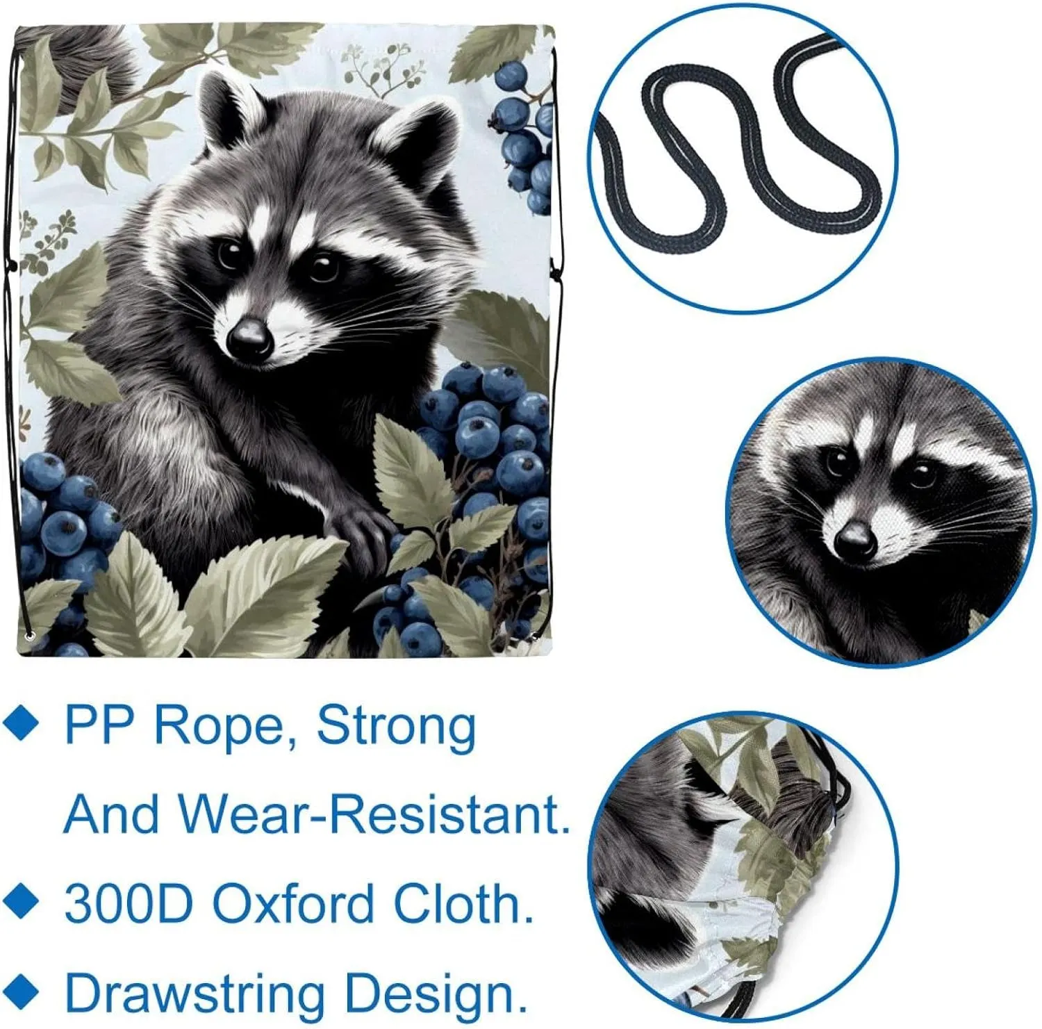 2 Pcs Bear Drawstring Backpack String Bag Sports Sack pack Gym Sack Side Pocket for Men Women