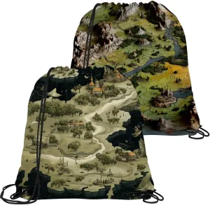 2 Pcs Map Block Drawstring Backpack Drawstring Gym Bag Draw String Bag for Sports, Gym, Travel, Swimming, Beach