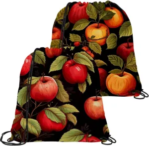 2 Pieces Fruit Drawstring Backpack for Party Gym Sport Trip