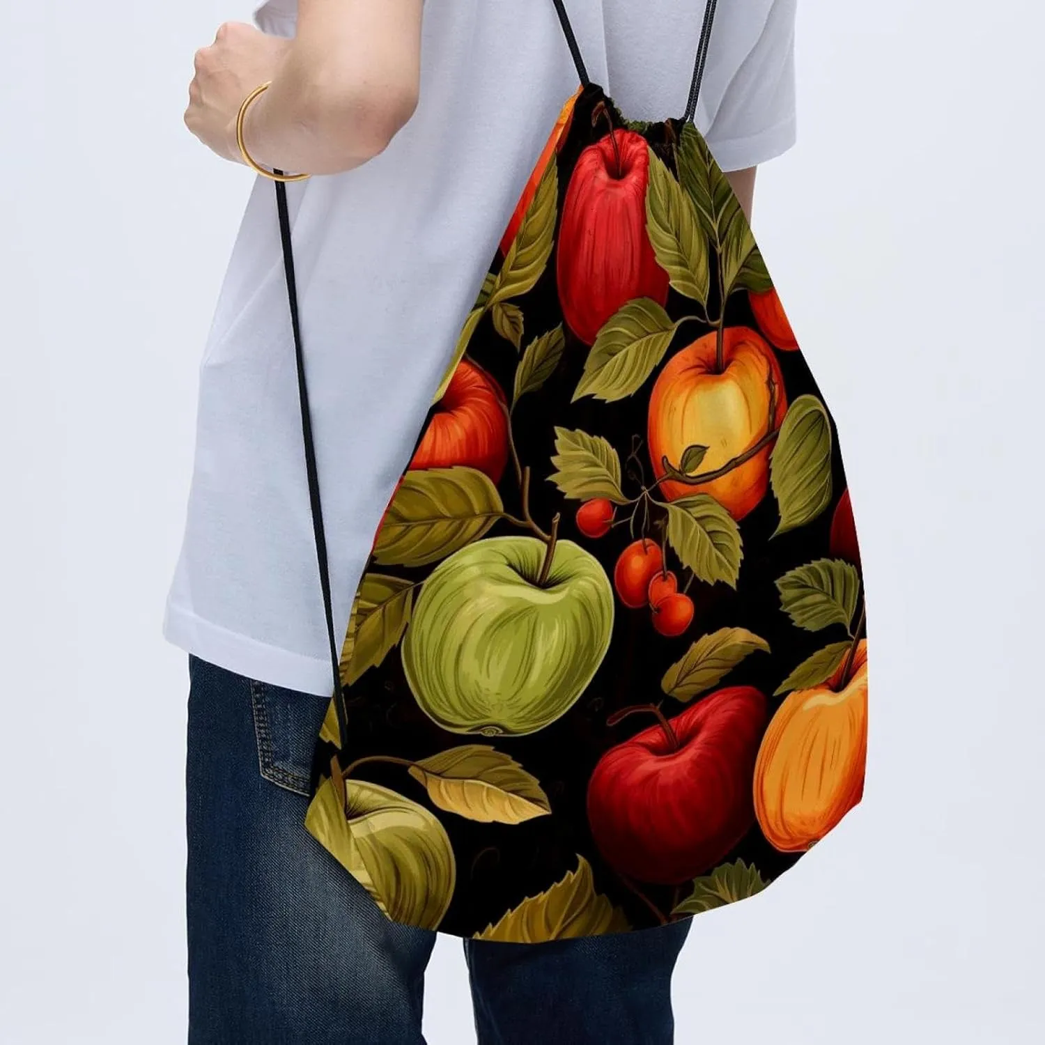 2 Pieces Fruit Drawstring Backpack for Party Gym Sport Trip