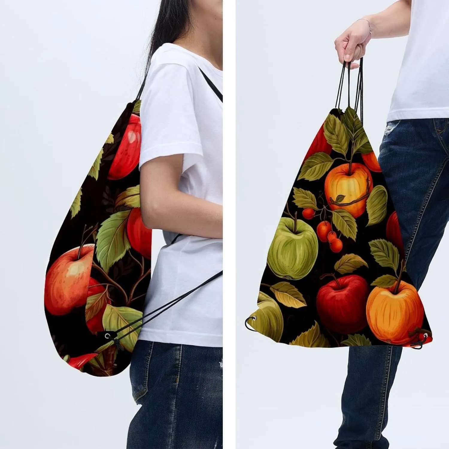 2 Pieces Fruit Drawstring Backpack for Party Gym Sport Trip