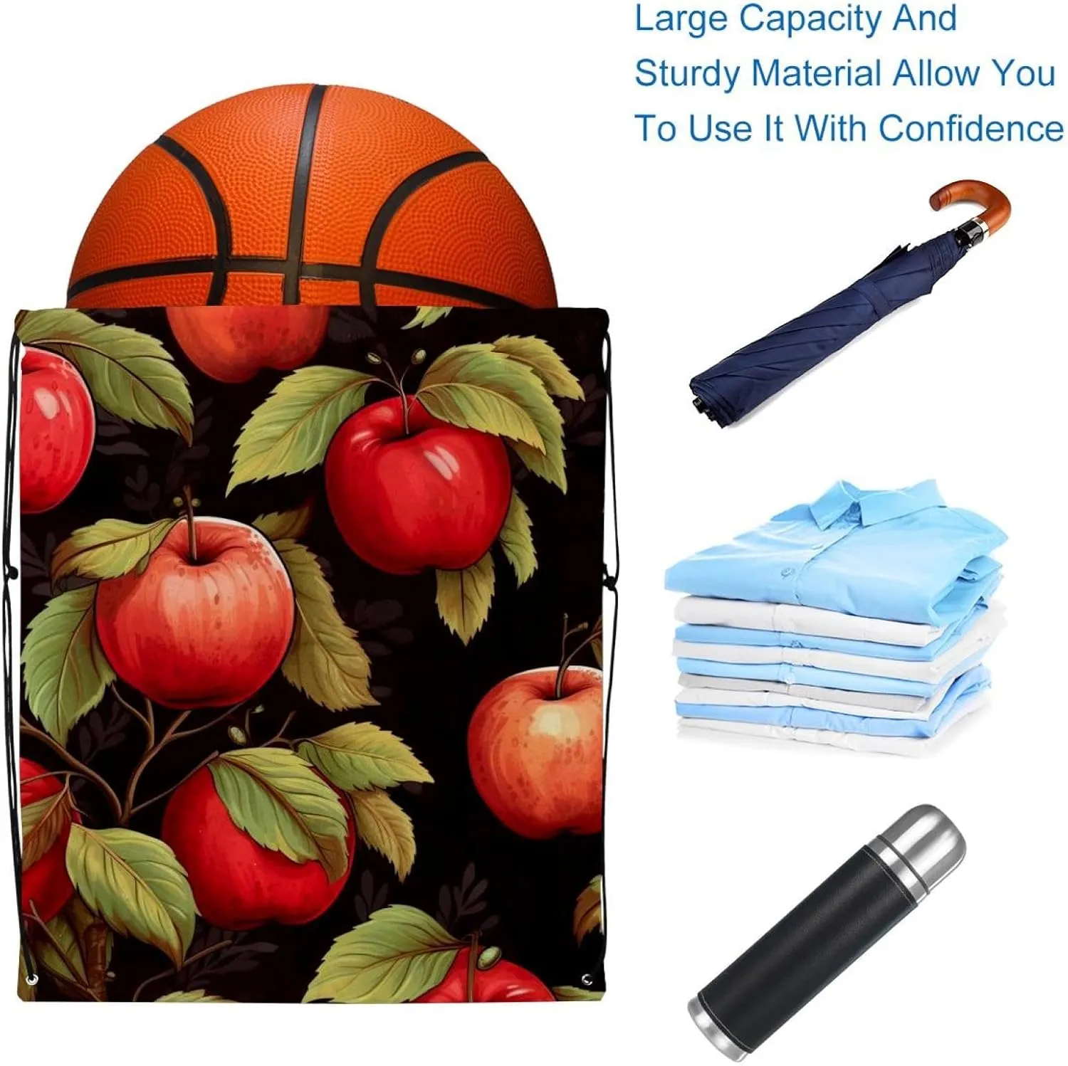 2 Pieces Fruit Drawstring Backpack for Party Gym Sport Trip