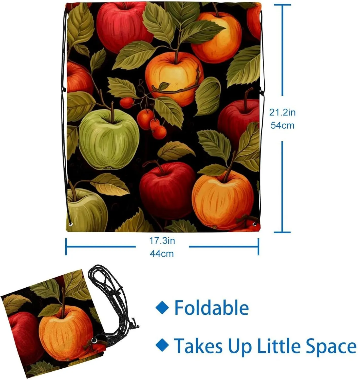 2 Pieces Fruit Drawstring Backpack for Party Gym Sport Trip