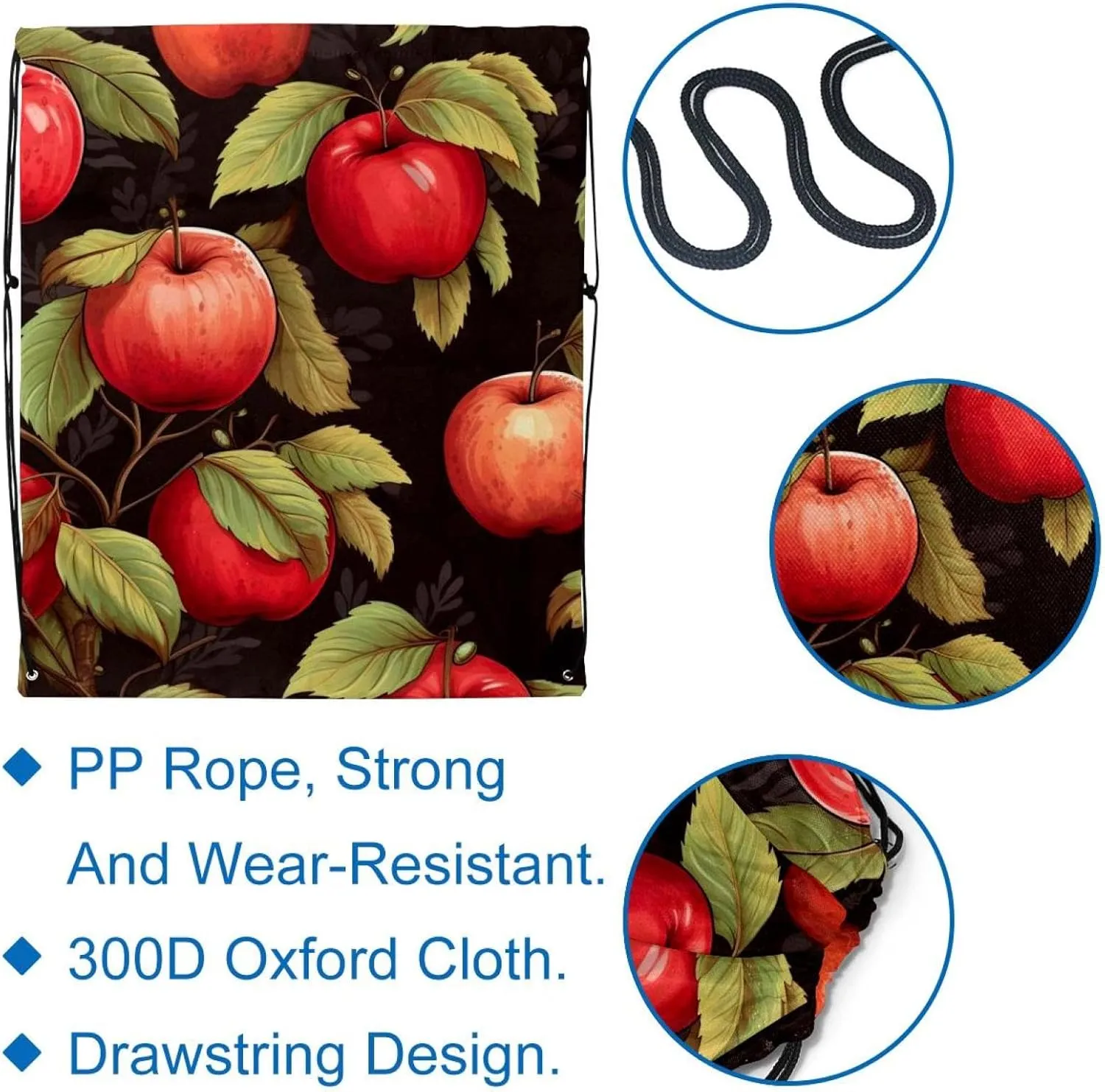 2 Pieces Fruit Drawstring Backpack for Party Gym Sport Trip