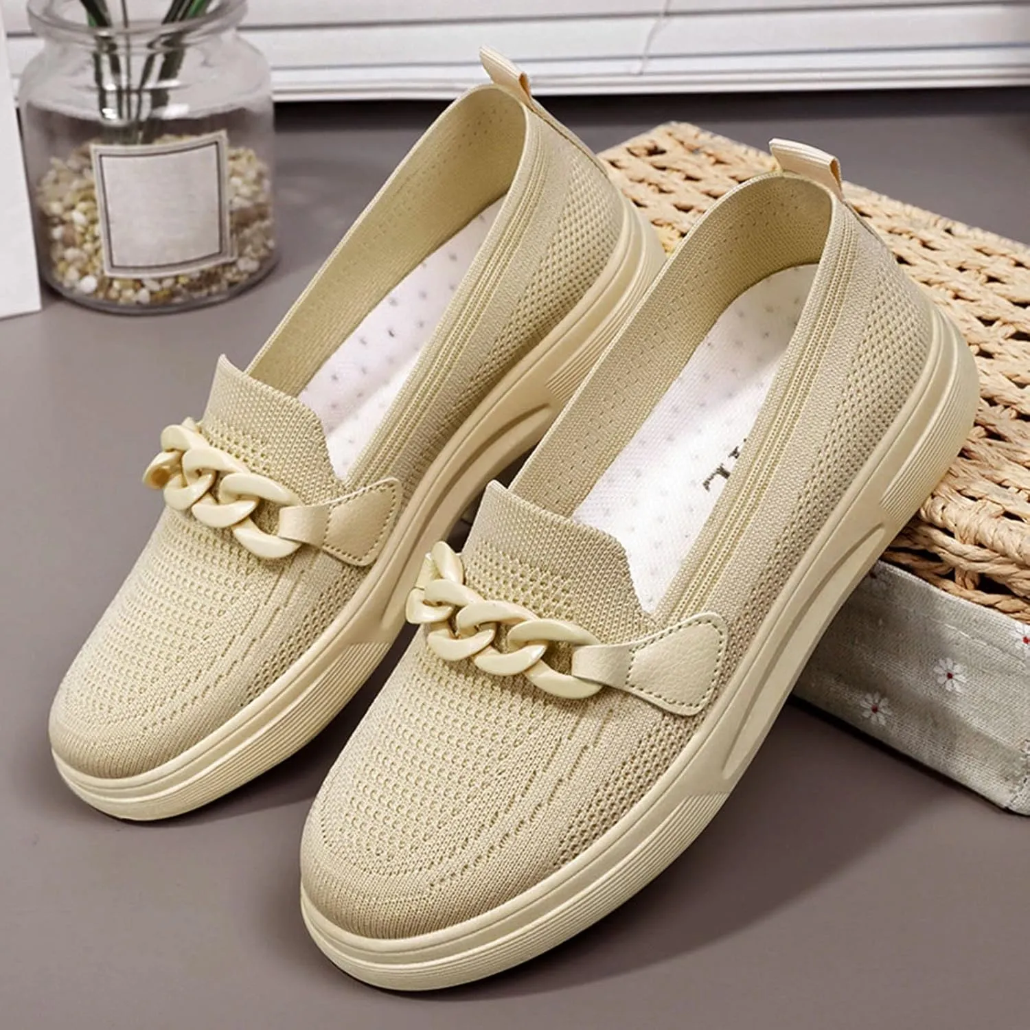2024 New Orthopedic Womens Breathable Slip on Arch Support Non-Slip Shoes, Orthopedic Shoes for Women