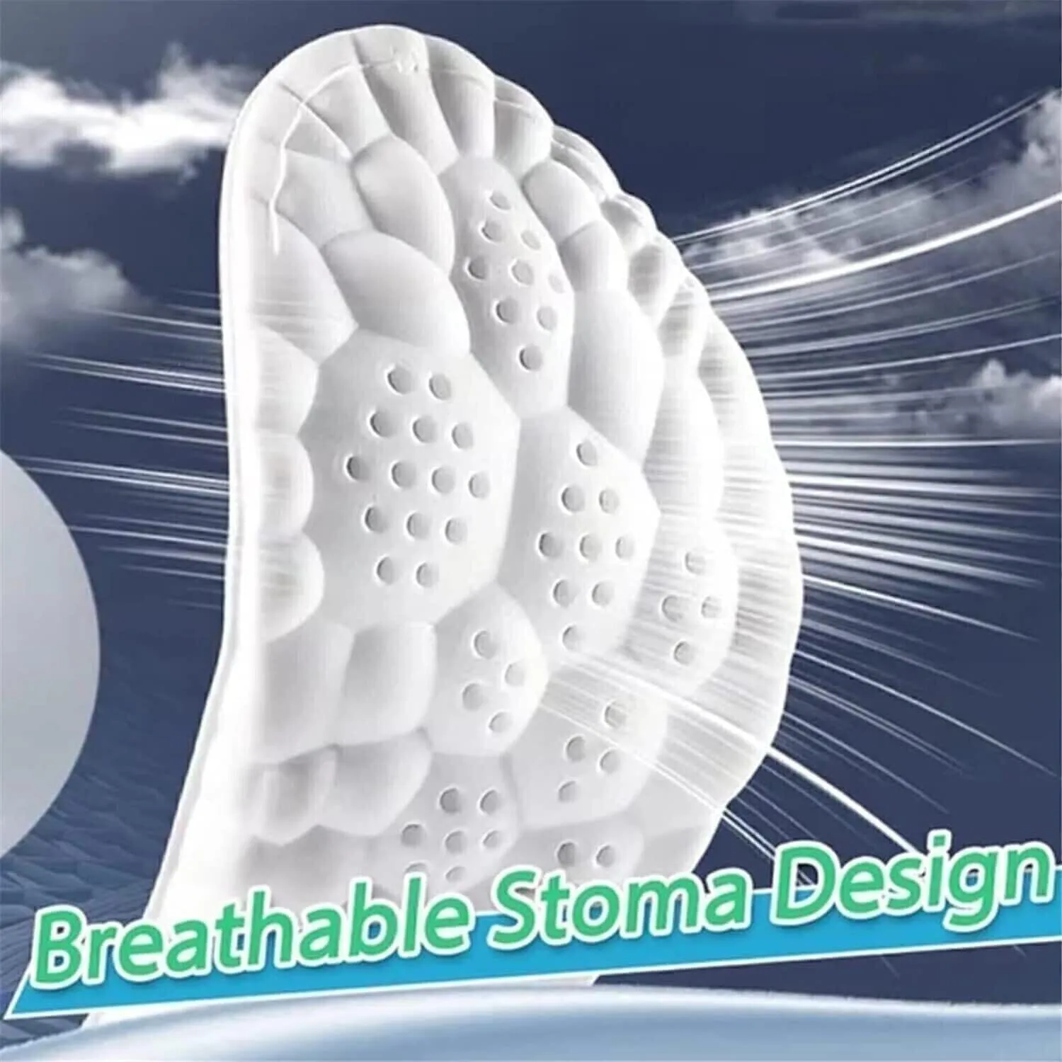 4D Cloud Technology Super Soft Comfort Insoles - U-Shape Memory Foam, Cloud Feeling, Sports Memory Foam (Green, Men 11.5-12.5/Women 13-14)