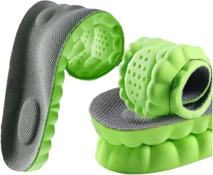 4D Cloud Technology Super Soft Comfort Insoles - U-Shape Memory Foam, Cloud Feeling, Sports Memory Foam (Green, Men 11.5-12.5/Women 13-14)