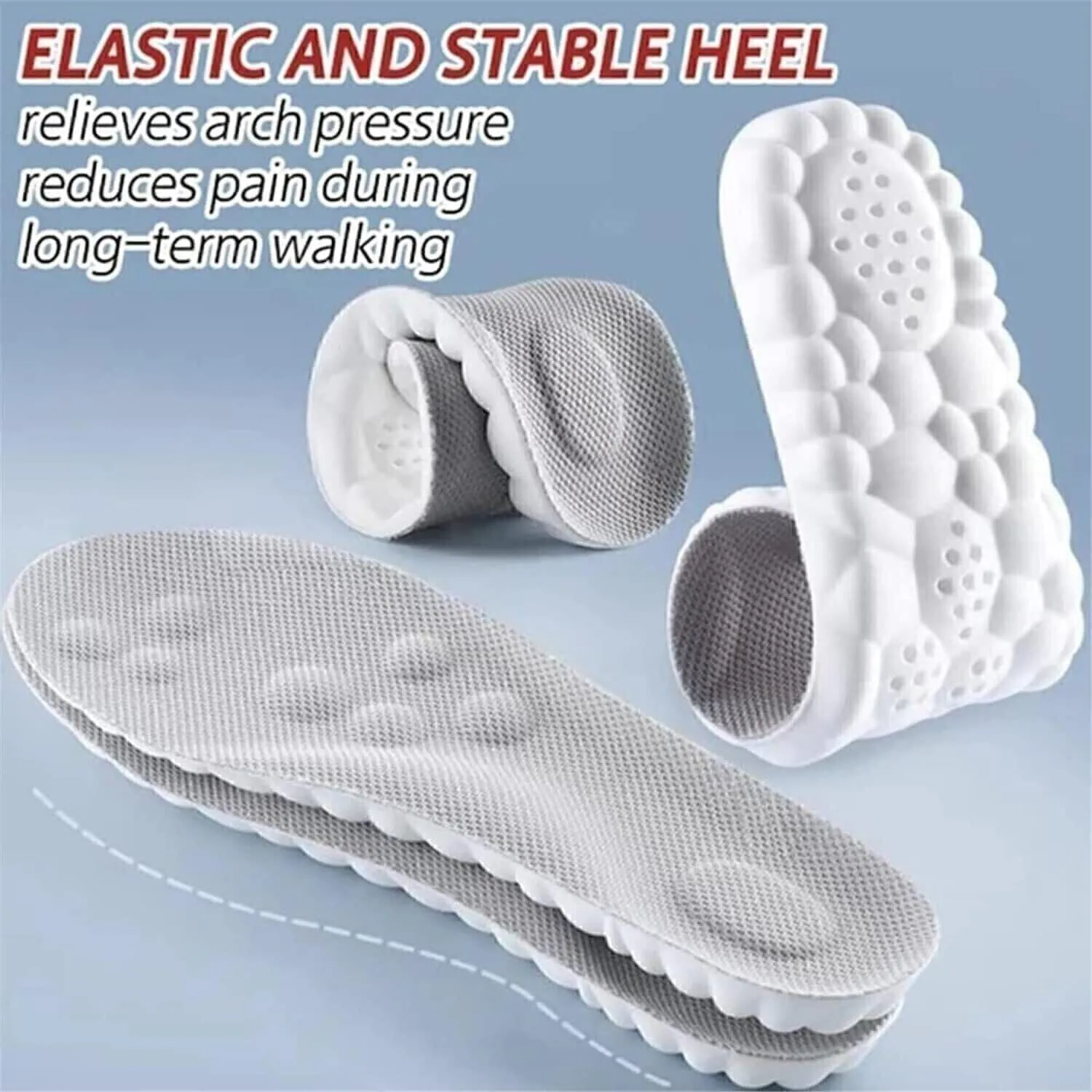 4D Cloud Technology Super Soft Comfort Insoles - U-Shape Memory Foam, Cloud Feeling, Sports Memory Foam (Green, Men 11.5-12.5/Women 13-14)