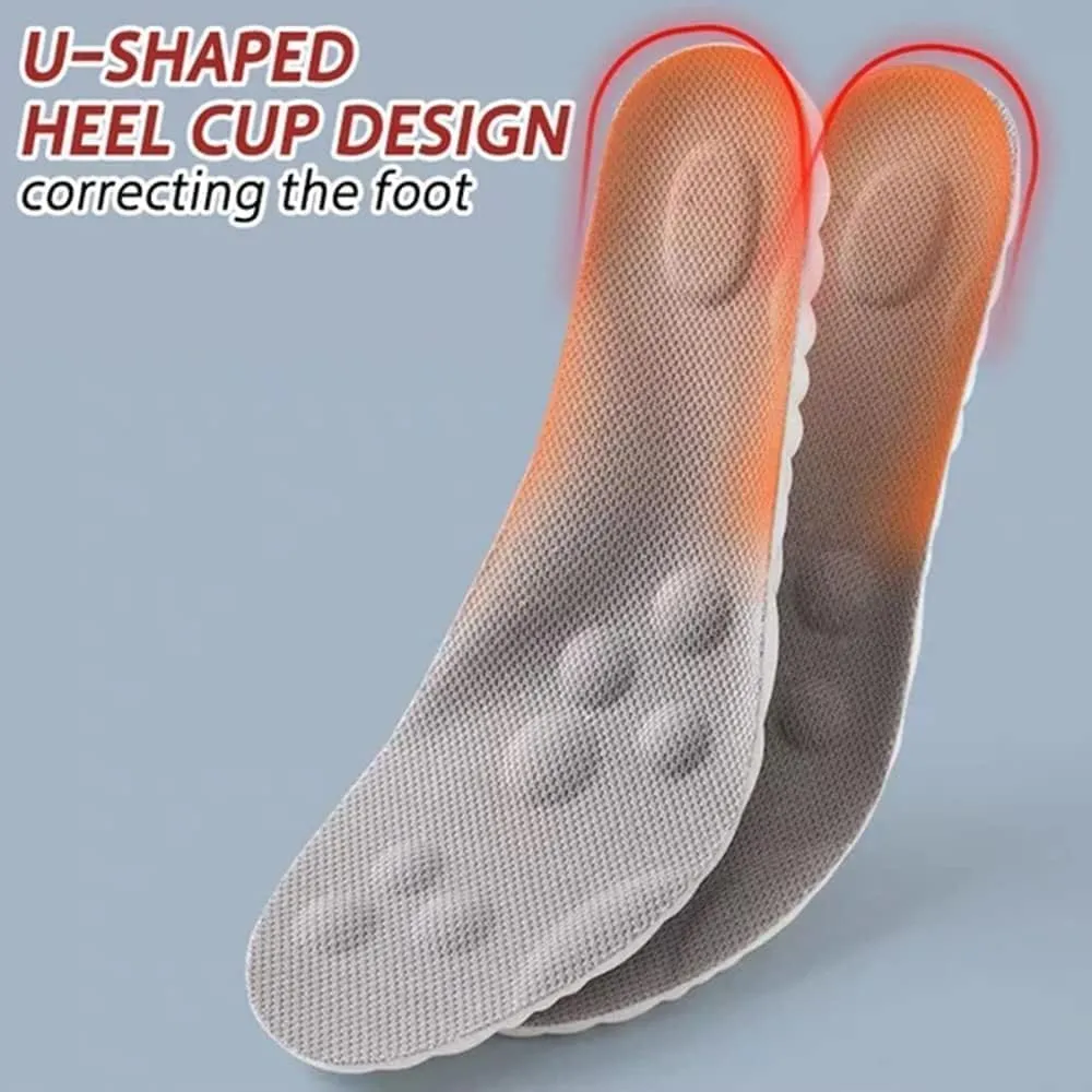 4D Cloud Technology Super Soft Comfort Insoles - U-Shape Memory Foam, Cloud Feeling, Sports Memory Foam (Green, Men 11.5-12.5/Women 13-14)
