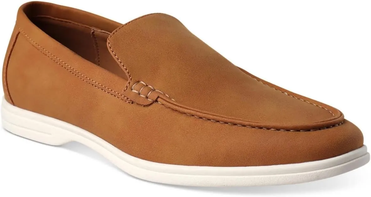 Alfani Mens Porter Faux Leather Memory Foam Loafers