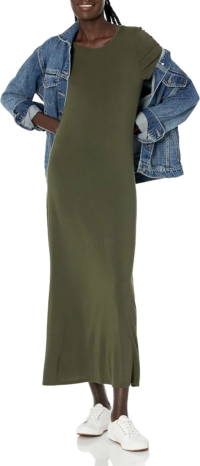 Amazon Essentials Women's Short-Sleeve Maxi Dress