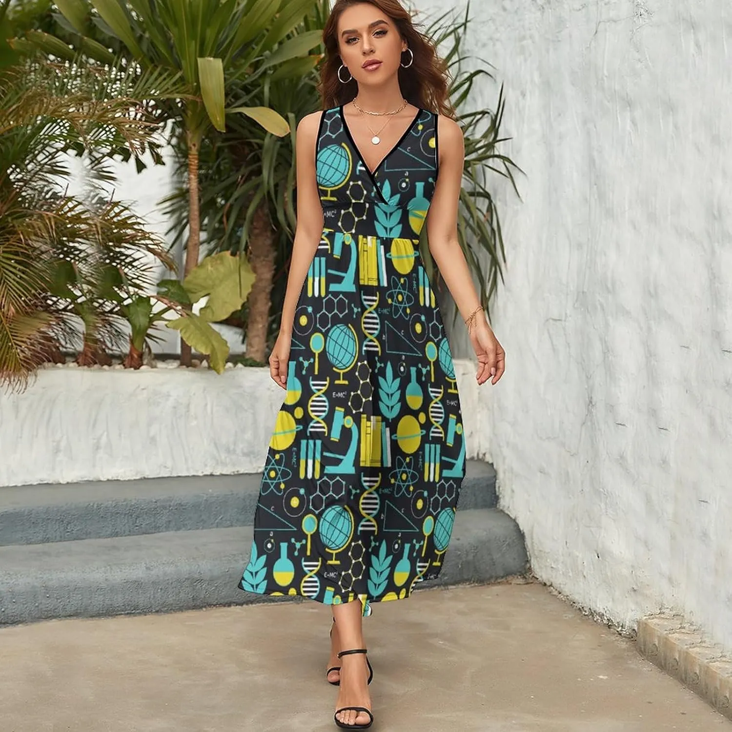 AMRANDOM Women's Sleeveless Casual T Shirt Dress for Women Flowy Tunic Dress