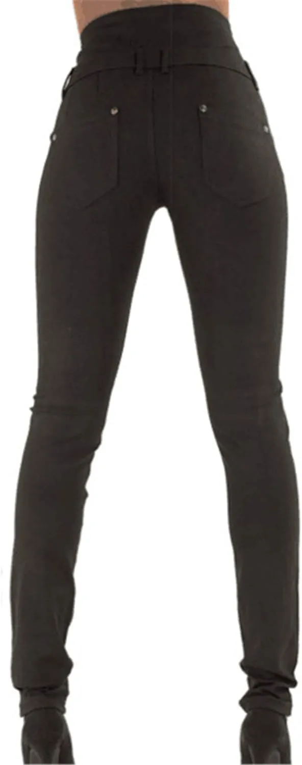 Andongnywell Women's high-Rise Slim-fit Plus Size Jeans High Waisted Sexy Skinny Denim Pants with Pockets Trousers
