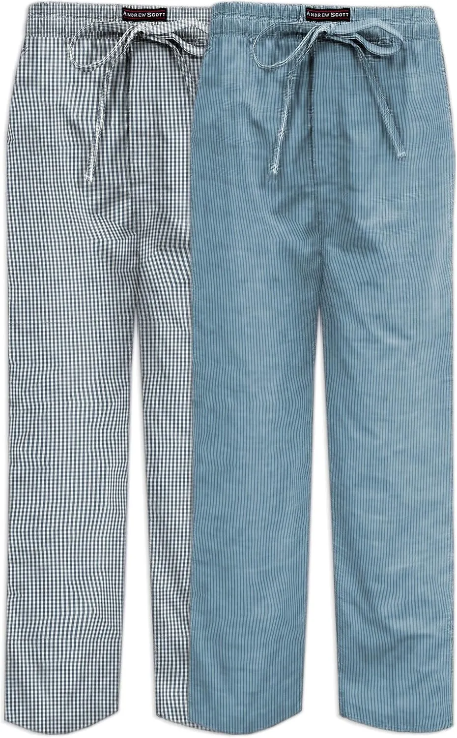 Andrew Scott Men's 2 Pack Super Soft Woven Pajama & Sleep Long Lounge PJ Pants