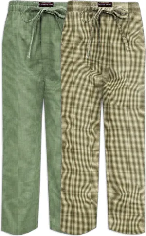 Andrew Scott Men's 2 Pack Super Soft Woven Pajama & Sleep Long Lounge PJ Pants