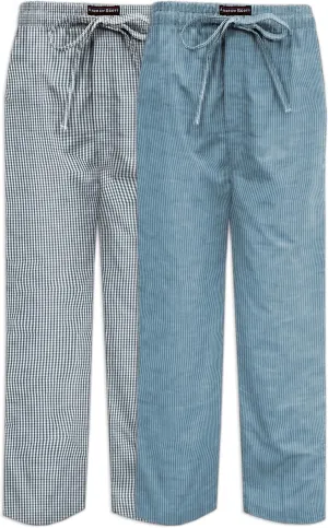 Andrew Scott Men's 2 Pack Super Soft Woven Pajama & Sleep Long Lounge PJ Pants