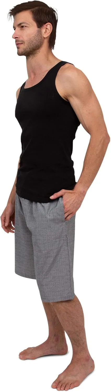 Andrew Scott Men's Soft Poplin Woven Pajama & Sleep Jam Cargo Short Lounge Pants | Multi Packs