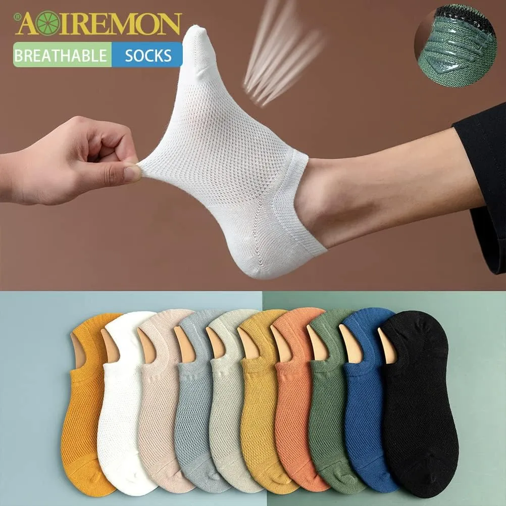 AOIREMON No Show Athletic Socks 5-10 Pairs Hiking Running Ankle Socks For Women Cushion Low Cut Socks