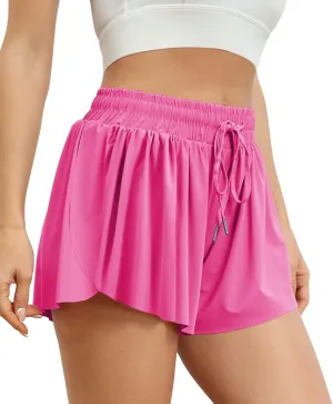 AUTOMET Womens 2 in 1 Running Shorts Casual Summer Athletic Shorts