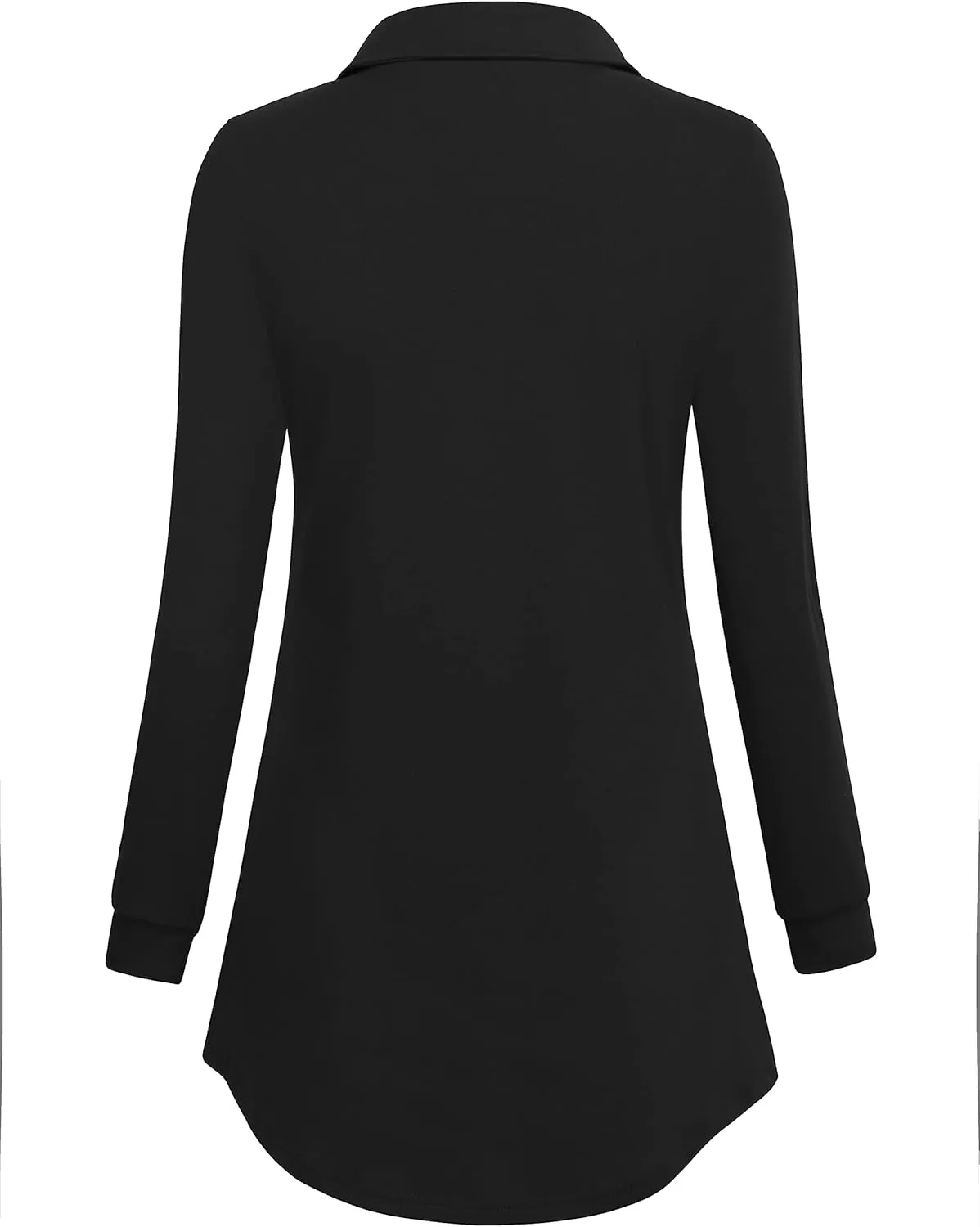 Bebonnie Womens Long Sleeve Casual Lapel V Neck Pullover Tunic Blouse Tops with Buttons