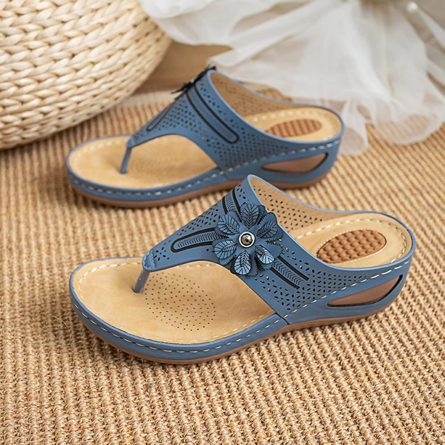 Black Orthopedic Sandals Women Comfortable Women's Flip Flops Arch Support Orthotic Toe Post Thong Sandals Women Closed Toe Shoes Women Walking Sandals Orthopedic Shoes Bunion Womens Fashion Sandals