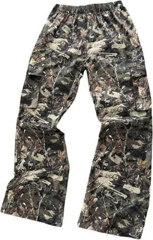 Boy's Camouflage Cargo Pants Straight Leg Elastic Waist Long Trousers Streetwear