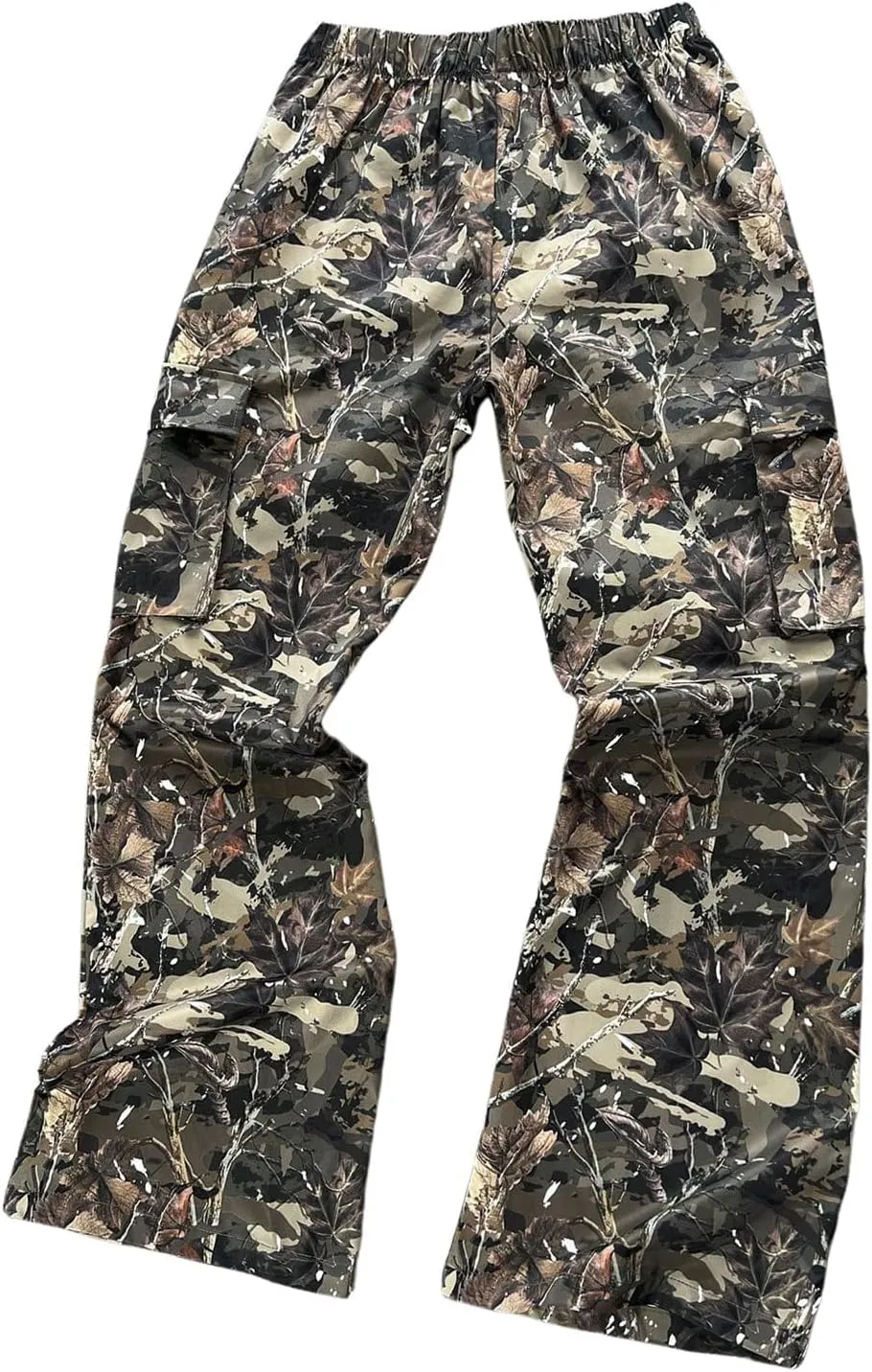 Boy's Camouflage Cargo Pants Straight Leg Elastic Waist Long Trousers Streetwear
