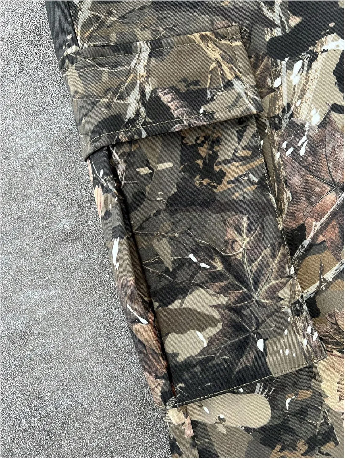 Boy's Camouflage Cargo Pants Straight Leg Elastic Waist Long Trousers Streetwear