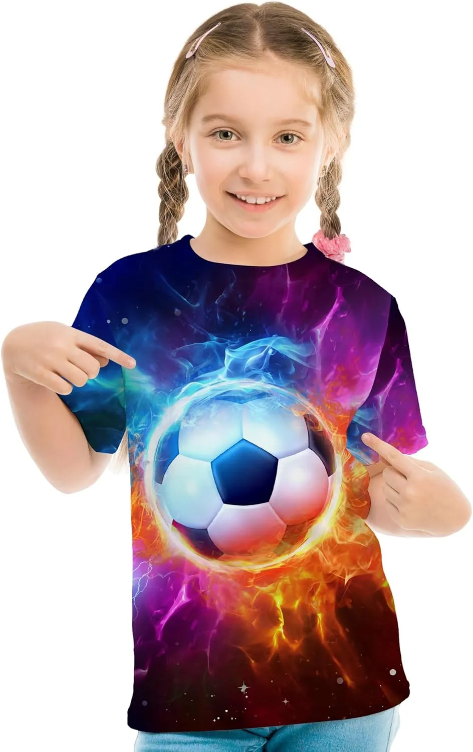 Boys Girls 3D Graphic Printed T-Shirts,Kids Cool Crewneck Short Sleeve Tops Tee Shirt Tshirt for Teens 6-16 Years