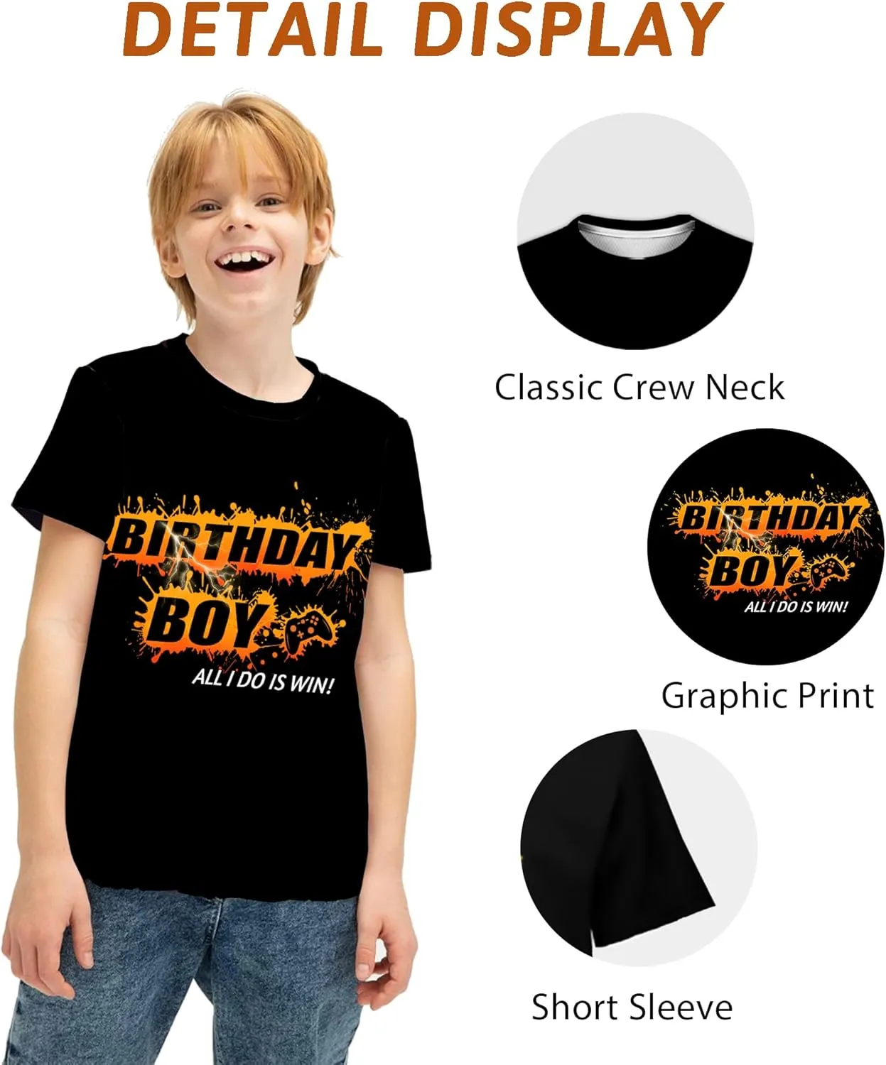 Boys Girls 3D Graphic Printed T-Shirts,Kids Cool Crewneck Short Sleeve Tops Tee Shirt Tshirt for Teens 6-16 Years