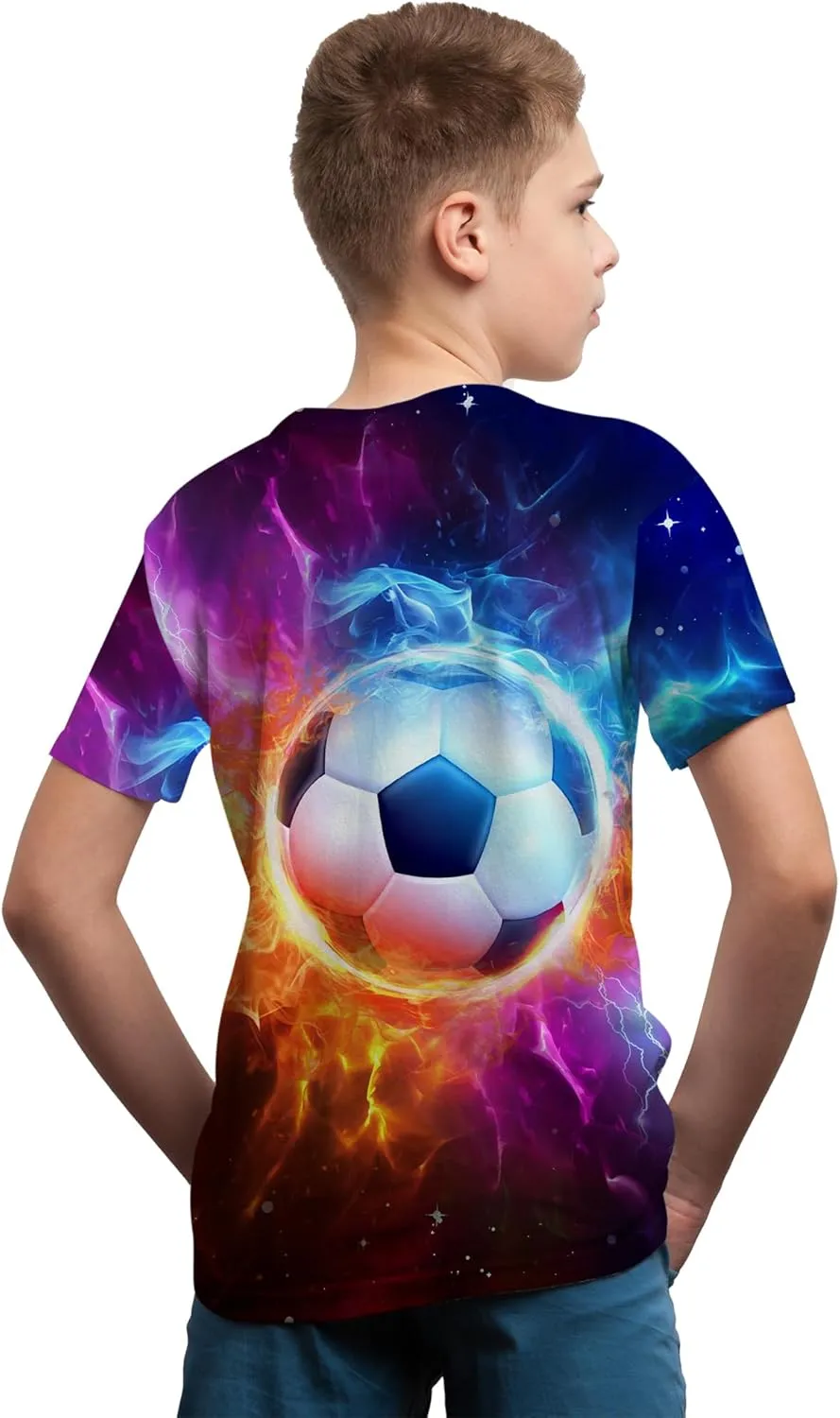 Boys Girls 3D Graphic Printed T-Shirts,Kids Cool Crewneck Short Sleeve Tops Tee Shirt Tshirt for Teens 6-16 Years
