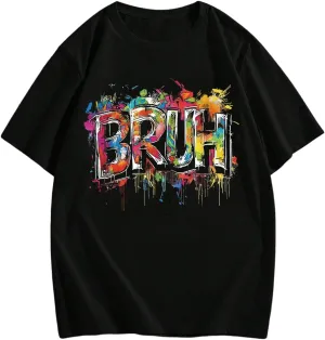 Boy's Letter Graphic Summer Tee Tops Crew Neck Short Sleeve Casual Loose Oversized T Shirt