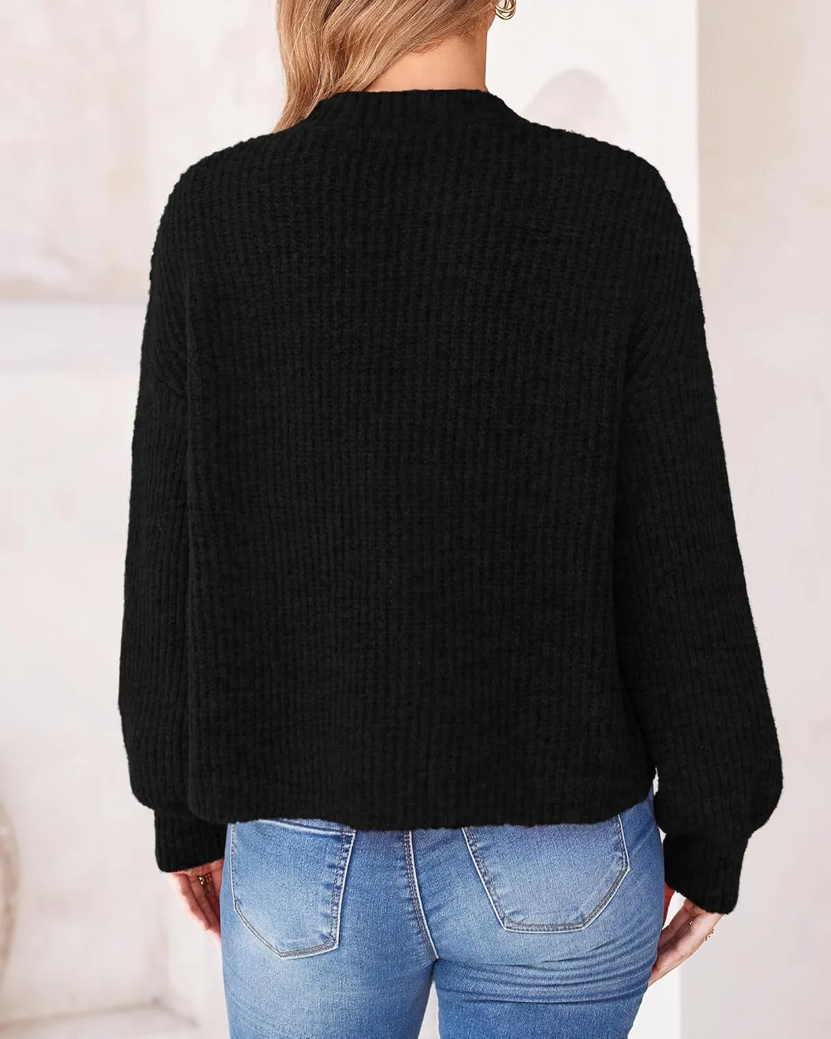 BTFBM Women's Chunky Knit Fall Cardigan 2025 Winter Long Sleeve Button Down Soft Loose Cropped Sweater Outerwear