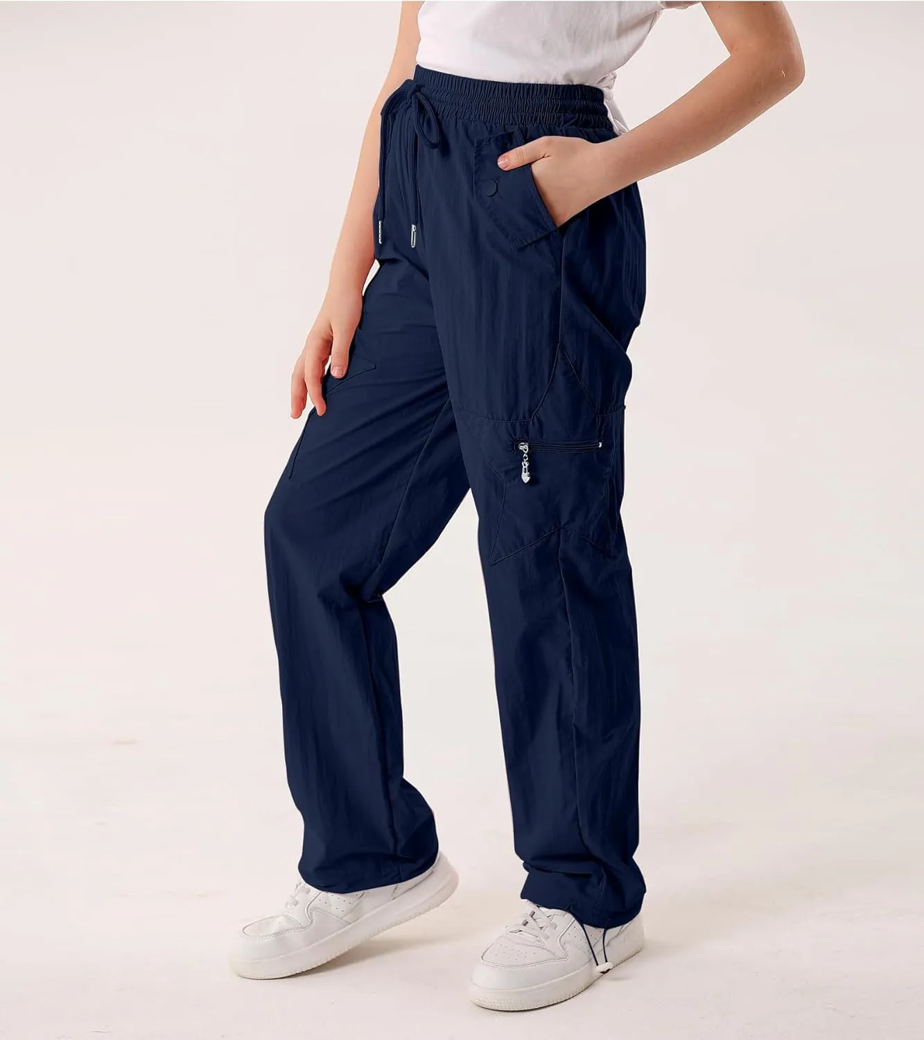 Cargo Pants for Girls Parachute Baggy Joggers Elastic Waist Wide Leg Hip Hop Dance Outfits Size 7-14