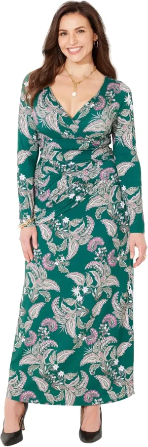 Catherines Women's Plus Size Curvy Collection Draped Midi Dress