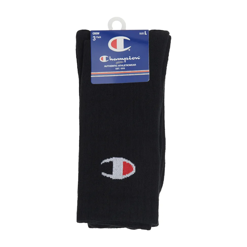 Champion SPS C Logo Crew Sock 3 Pack - Black