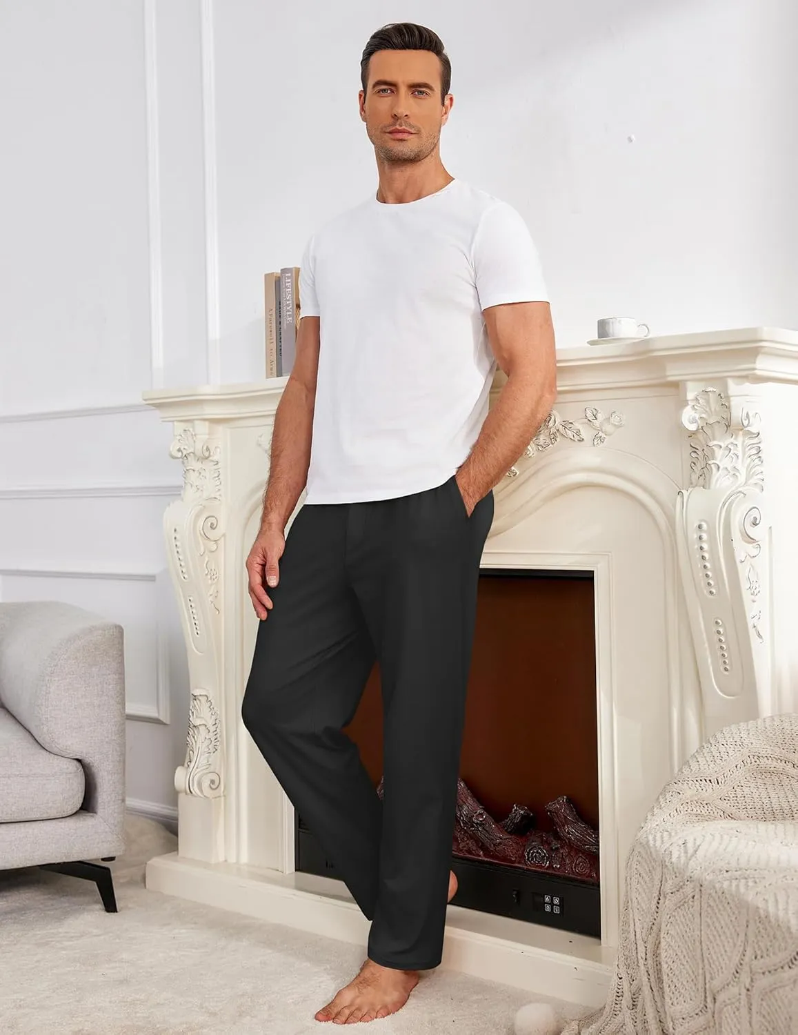COOFANDY Mens Yoga Sweatpants Casual Open Bottom Pants Lightweight Jogger Track Pants with Pockets