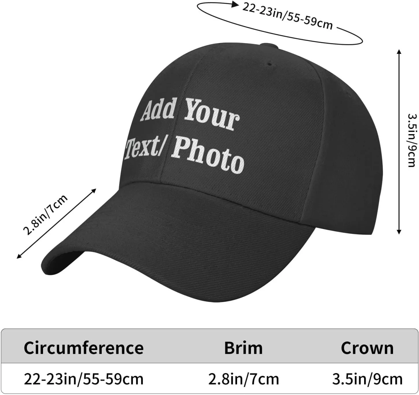 Custom Baseball Cap with Your Text, Personalized Trucker Hat Customized Caps