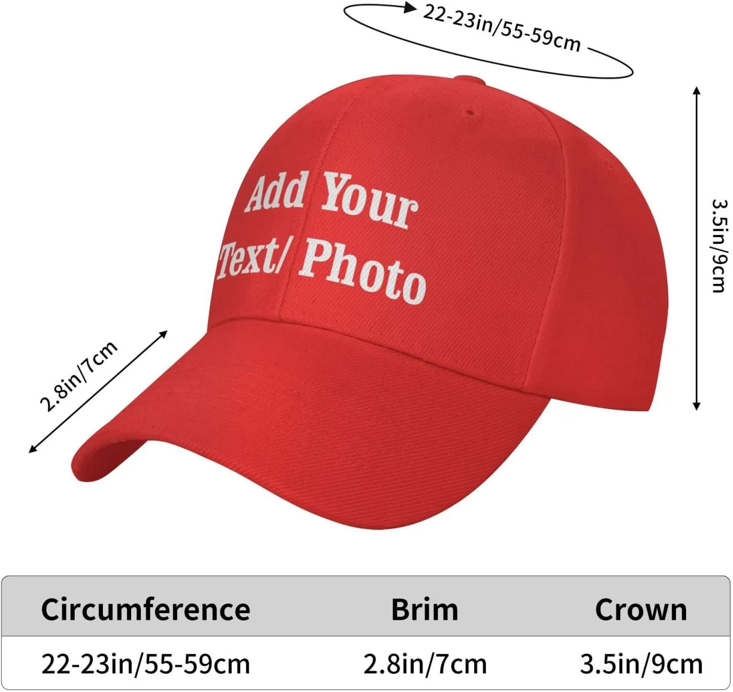 Custom Baseball Cap with Your Text, Personalized Trucker Hat Customized Caps