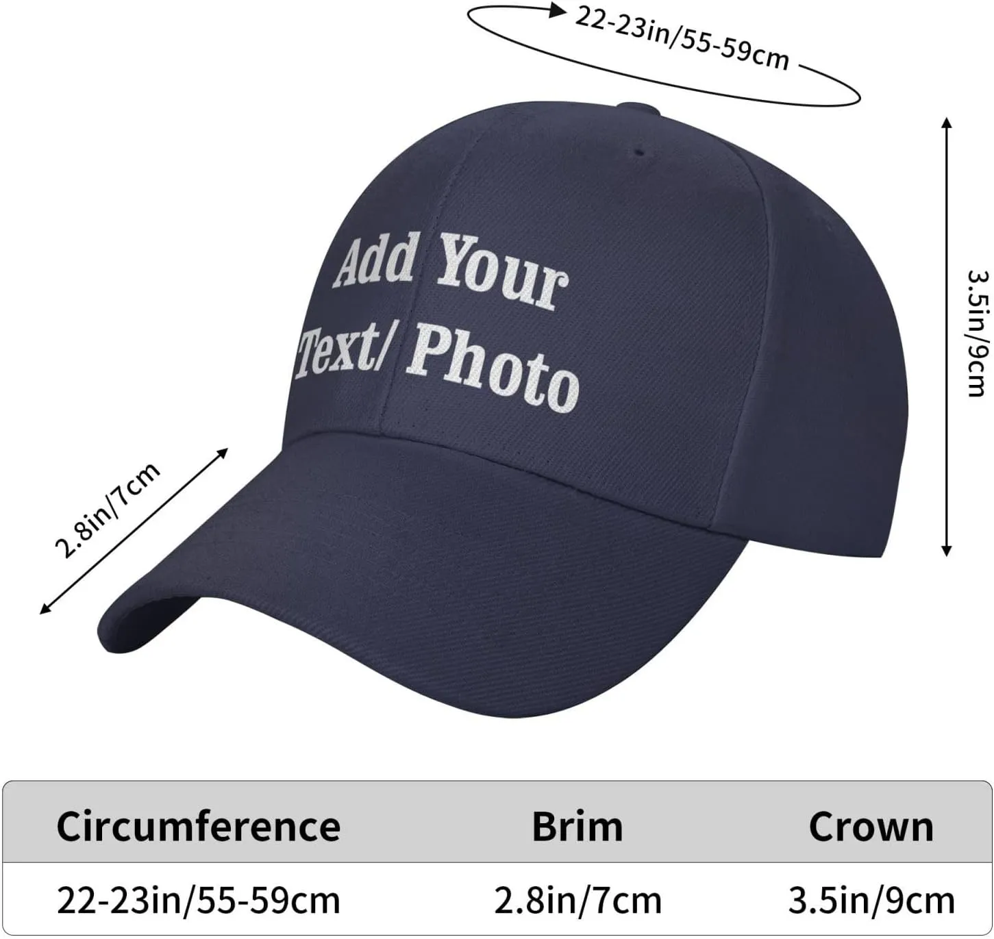 Custom Baseball Cap with Your Text, Personalized Trucker Hat Customized Caps