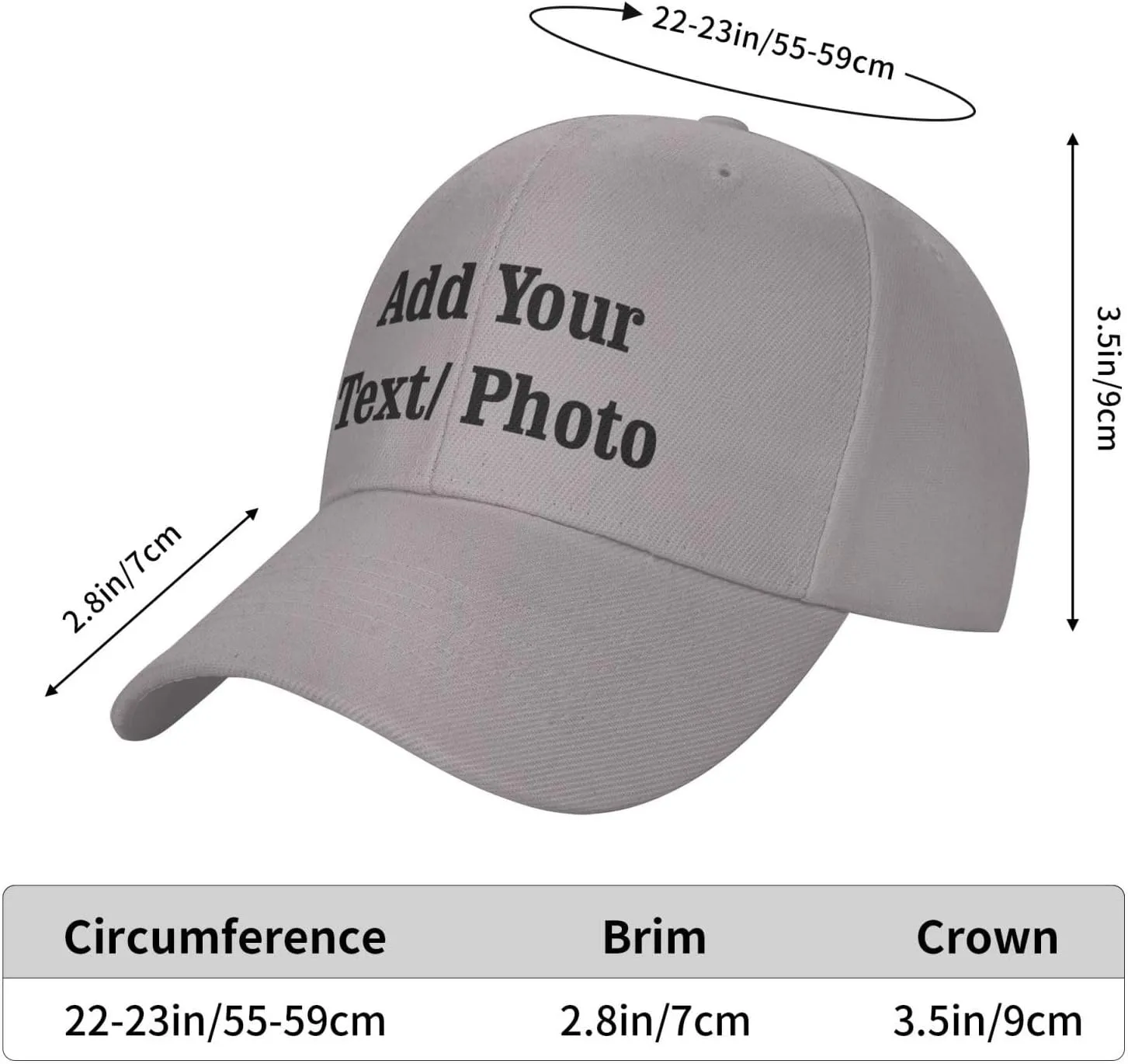 Custom Baseball Cap with Your Text, Personalized Trucker Hat Customized Caps