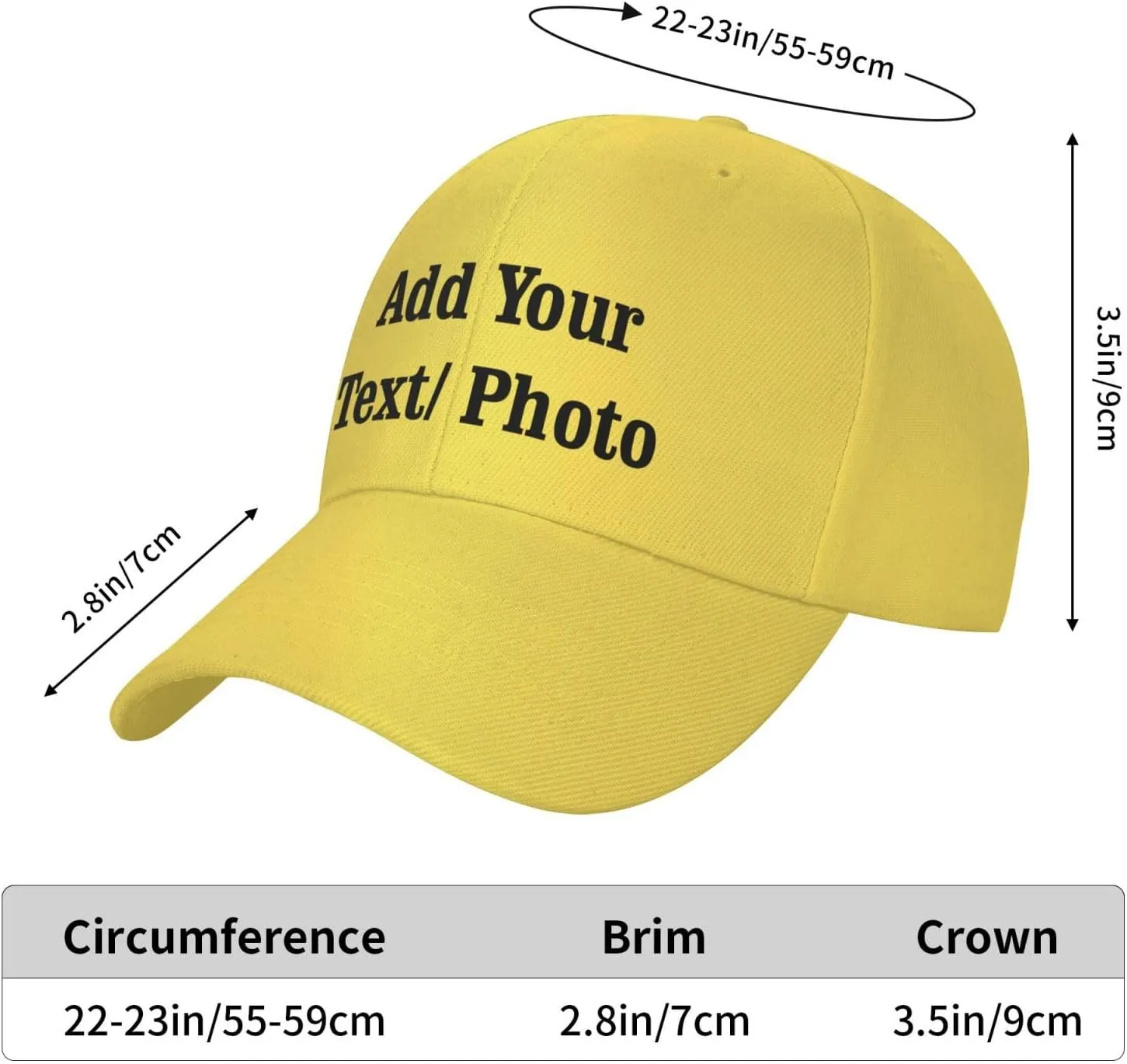 Custom Baseball Cap with Your Text, Personalized Trucker Hat Customized Caps