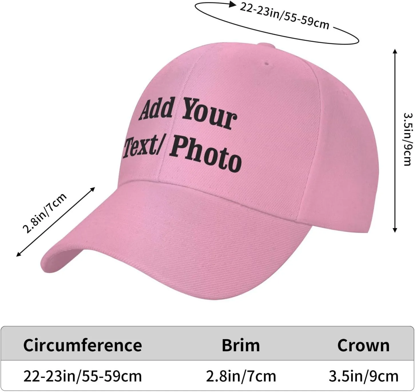 Custom Baseball Cap with Your Text, Personalized Trucker Hat Customized Caps