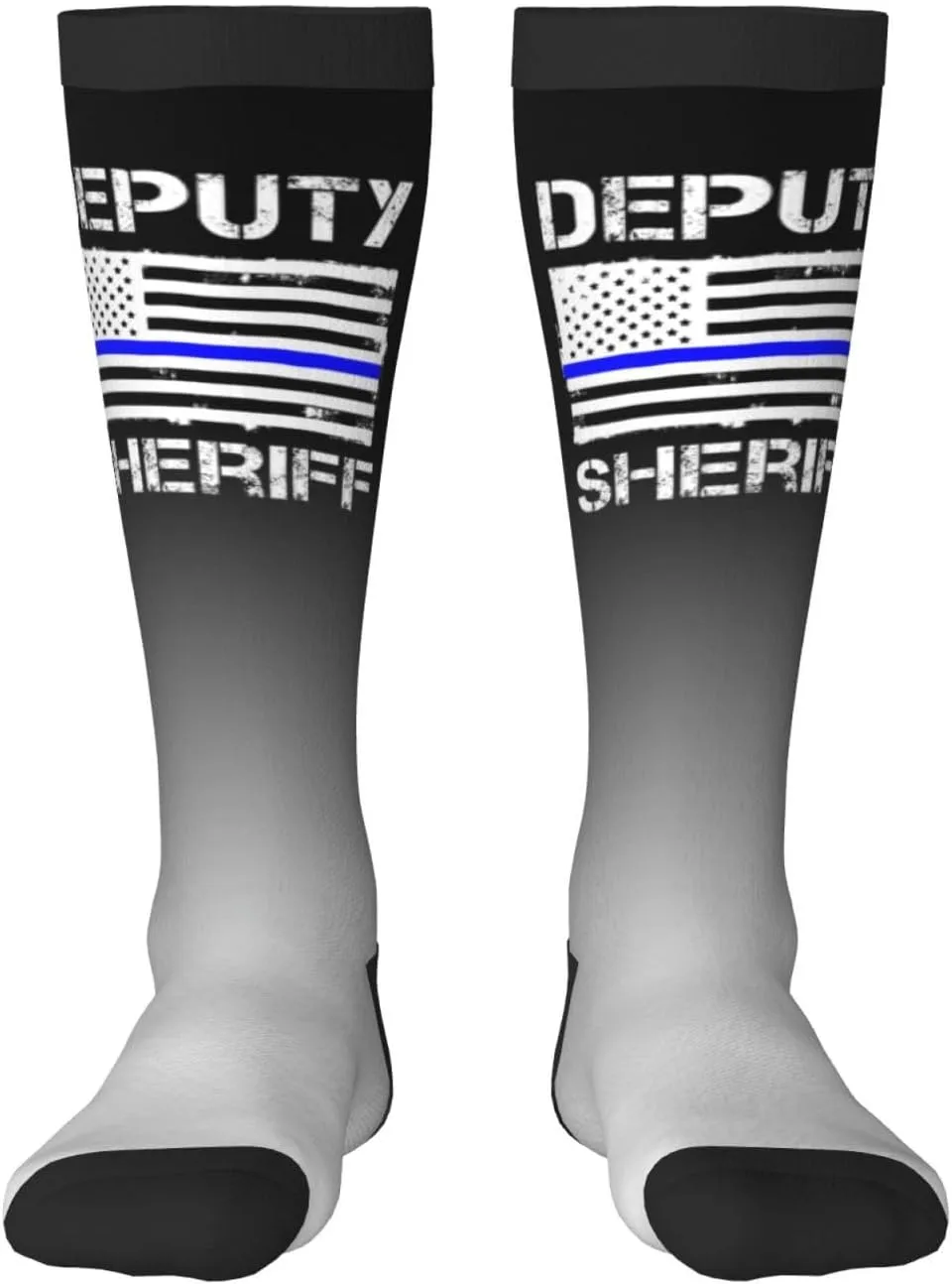 Deputy Sheriff Us Flag Compression Socks For Women Men'S Fun Dress Socks - Funny Novelty Crew Socks