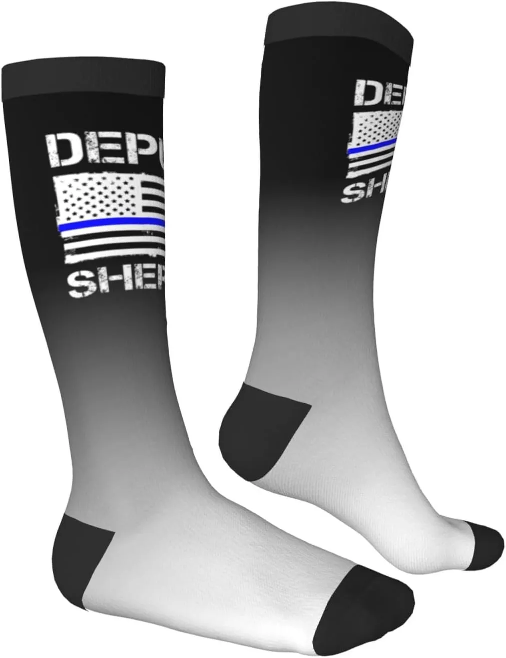 Deputy Sheriff Us Flag Compression Socks For Women Men'S Fun Dress Socks - Funny Novelty Crew Socks
