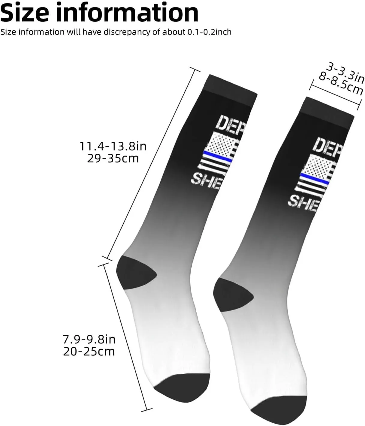 Deputy Sheriff Us Flag Compression Socks For Women Men'S Fun Dress Socks - Funny Novelty Crew Socks