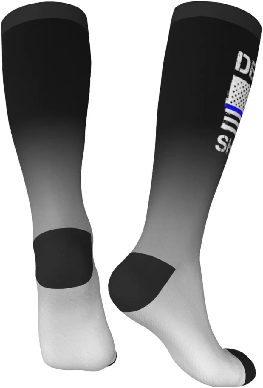 Deputy Sheriff Us Flag Compression Socks For Women Men'S Fun Dress Socks - Funny Novelty Crew Socks