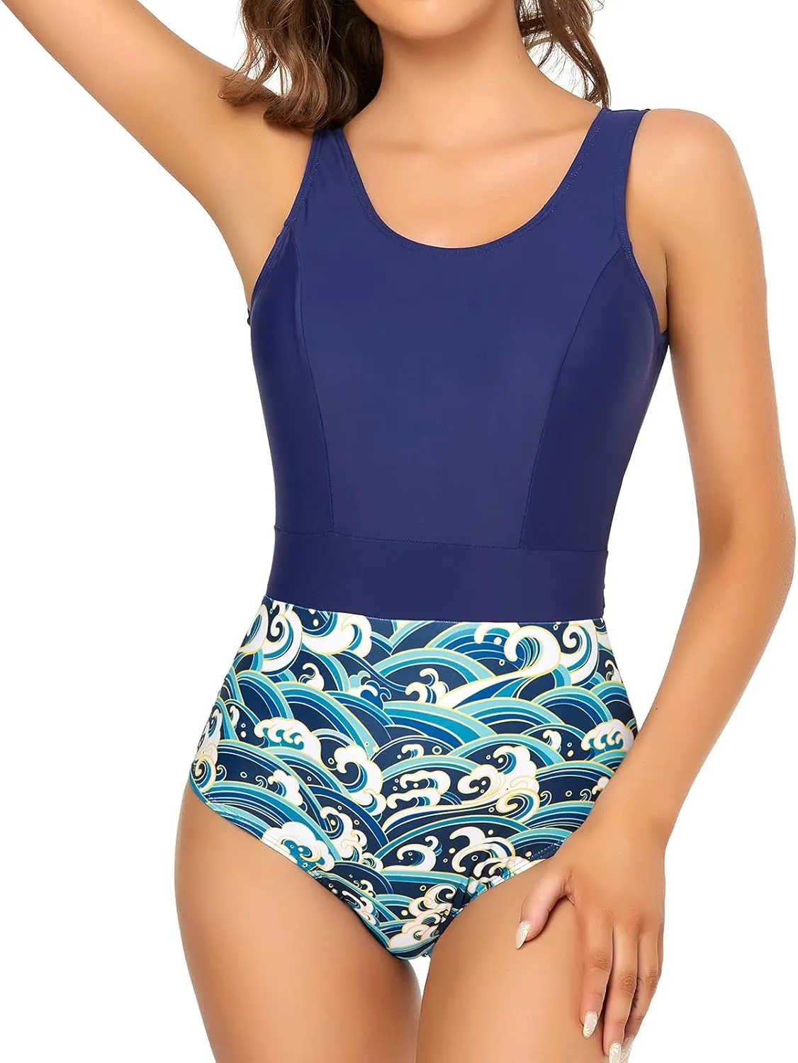Edelqual Women's One Piece Swimsuit High Waisted Tummy Control Cutout Bathing Suit Monokini