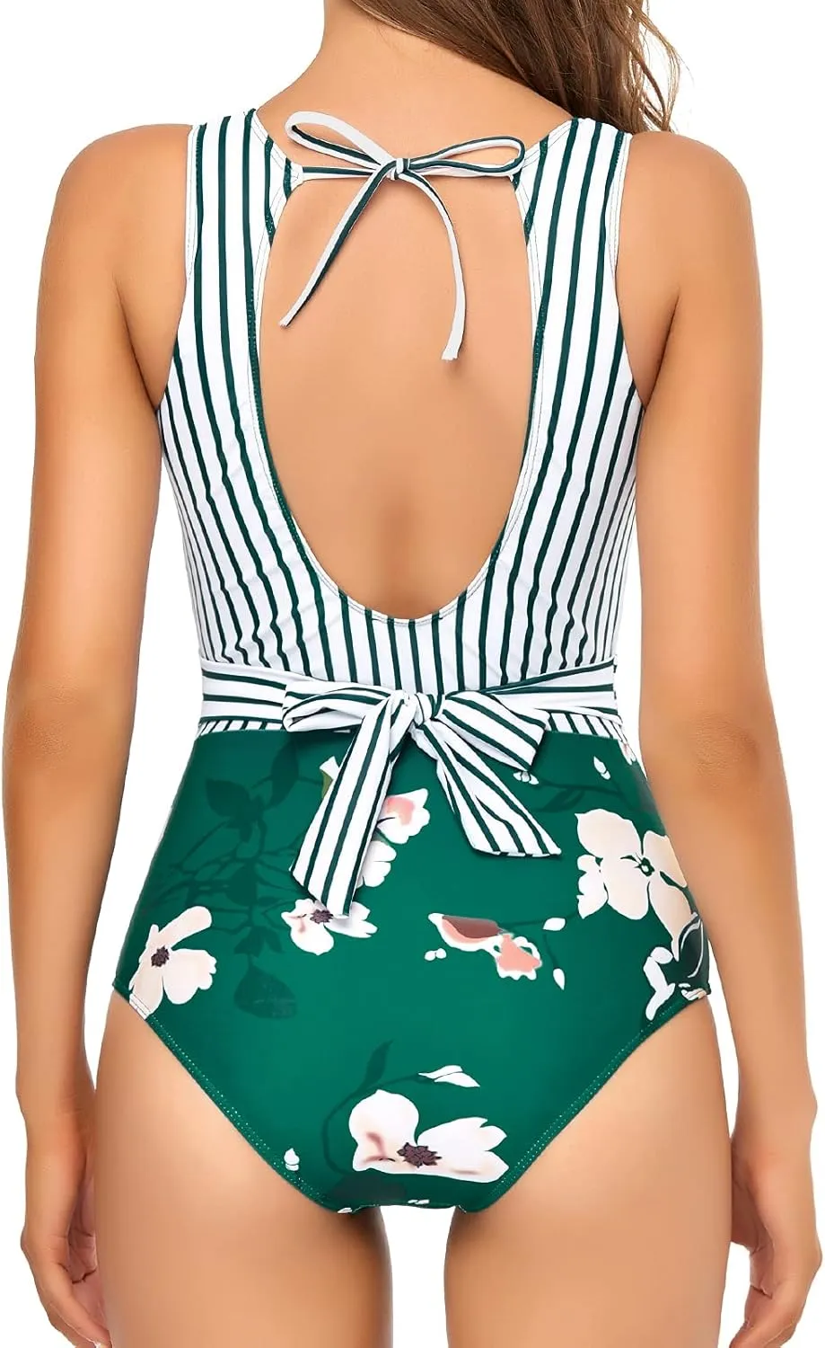 Edelqual Women's One Piece Swimsuit High Waisted Tummy Control Cutout Bathing Suit Monokini