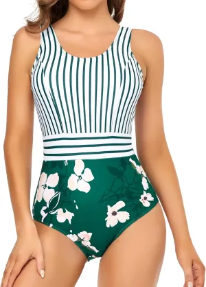 Edelqual Women's One Piece Swimsuit High Waisted Tummy Control Cutout Bathing Suit Monokini